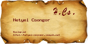 Hetyei Csongor névjegykártya